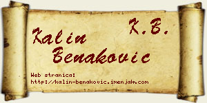 Kalin Benaković vizit kartica